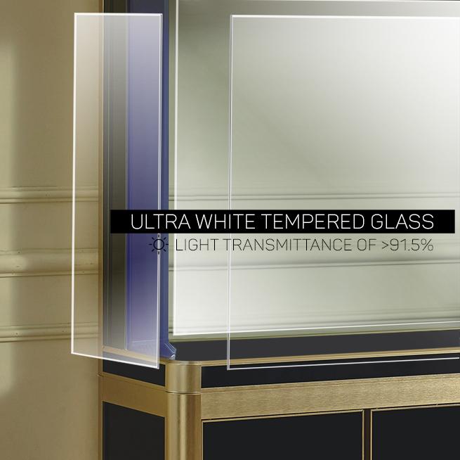 Aqua Dream 175 Gallon Tempered Glass Aquarium White and Gold